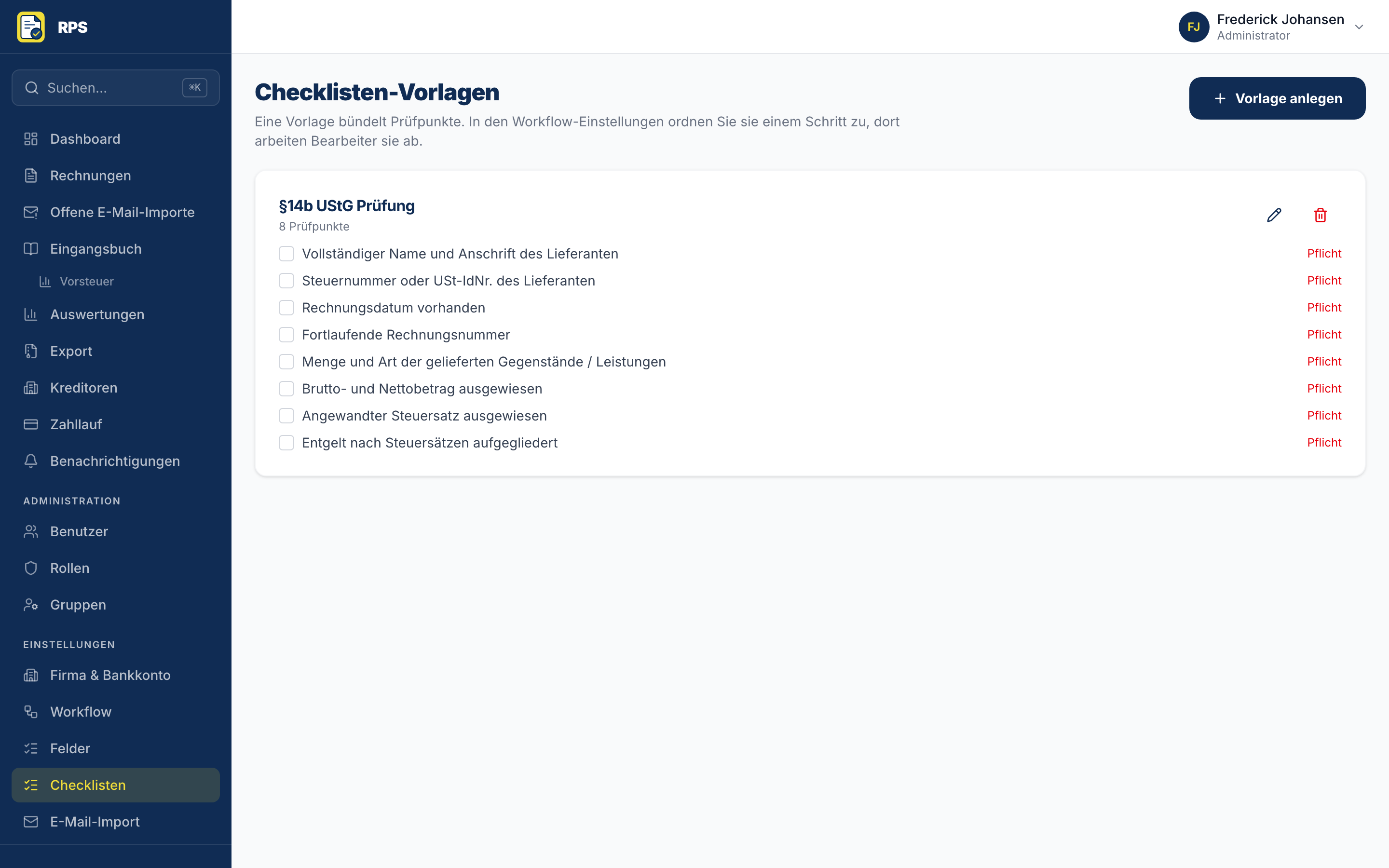 Prüf-Checkliste, die vor der Freigabe abgehakt wird